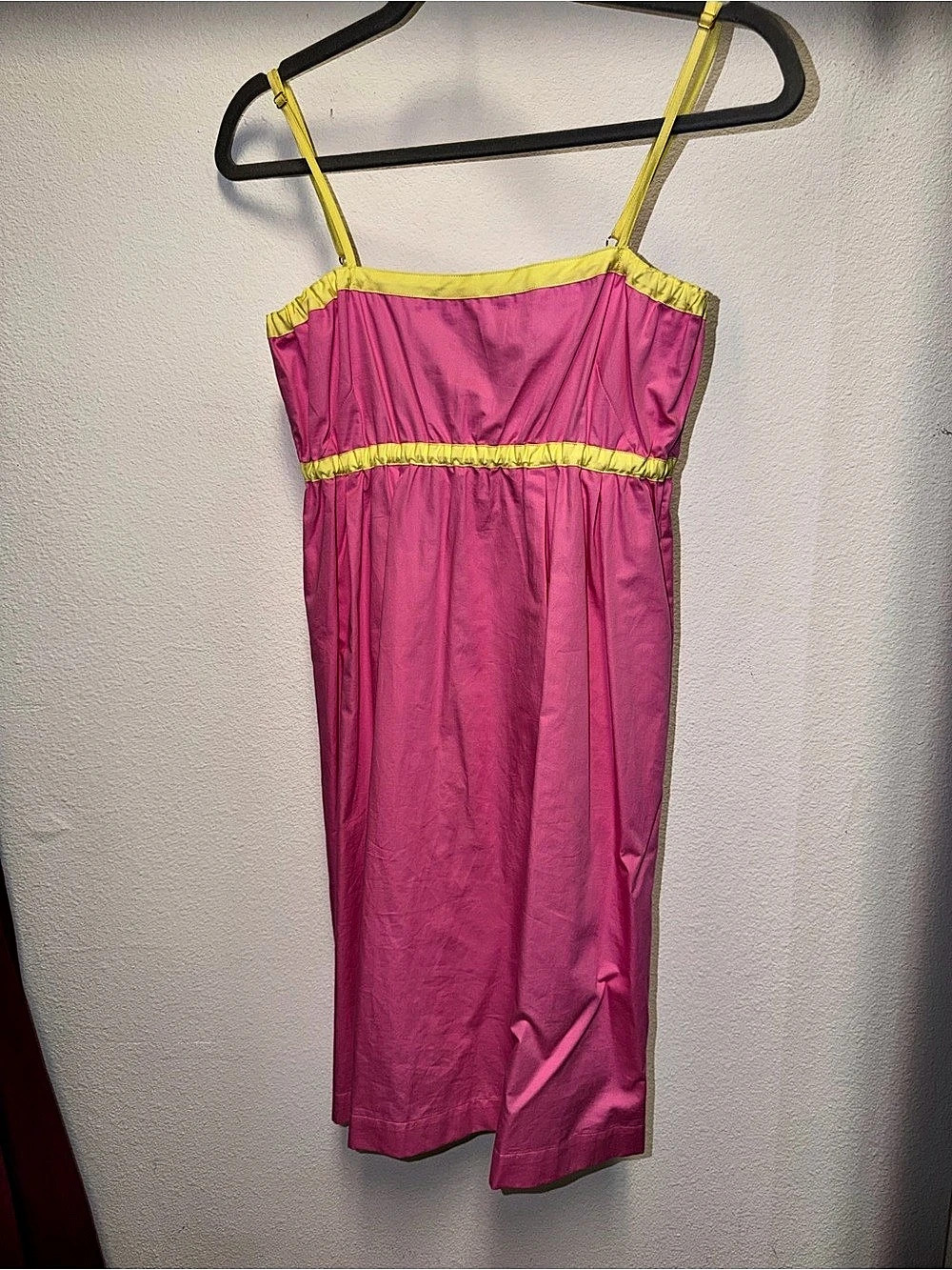 Kate Spade Ritle Cotton Midi Dress Pink & Yellow NWT
